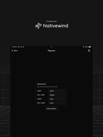 React Native Reusables iPad screenshot 3