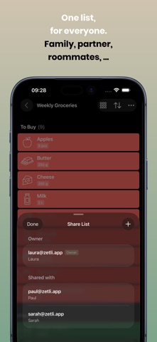 Grocery List – Zetli screenshot