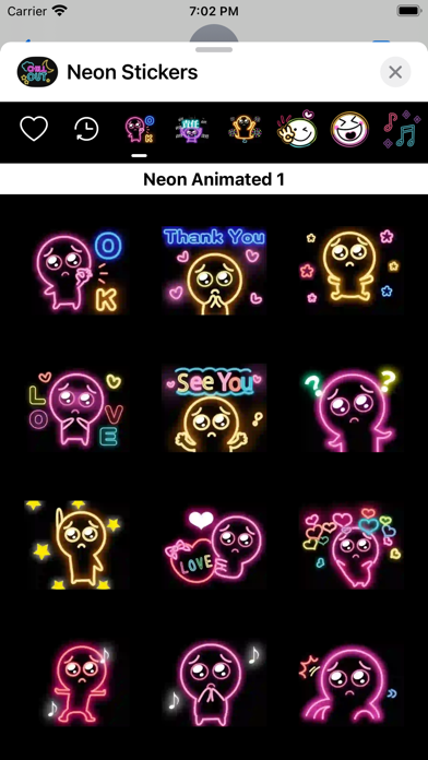 Screenshot 2 of Neon Glow Animated Stickers App