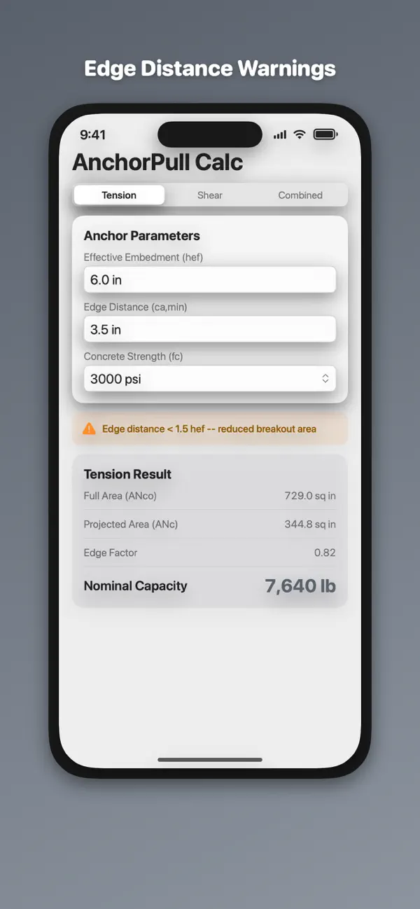Screenshot #3 pour Concrete Anchor Pullout Calc