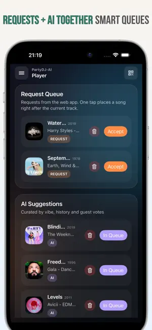 PartyDJ AI - Playlist, Votes screenshot 2