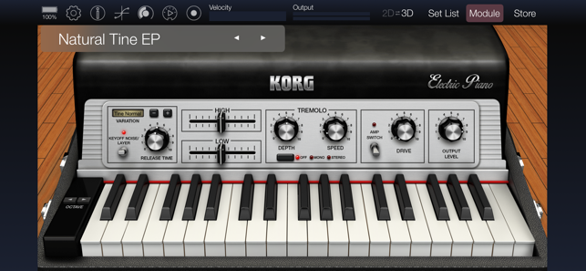 ภาพหน้าจอของ KORG Module Pro