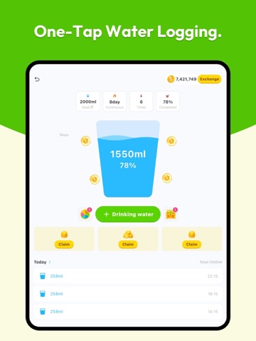 StepsRush:Step & Water Tracker iPad screenshot