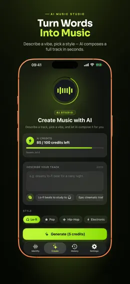 AI Music Maker & Song Finder on iPhone, screenshot 1