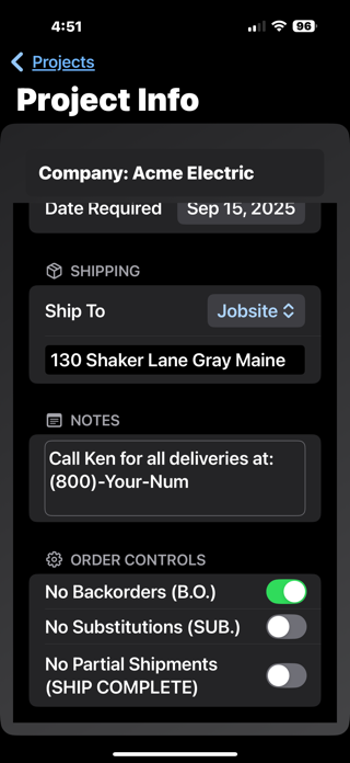 Construction Trades Ordering Screenshot 6 of 10