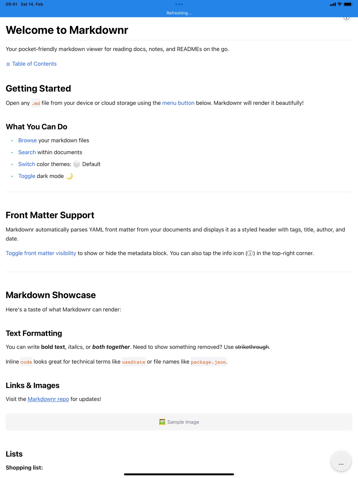 Markdownr ipad screenshot 1