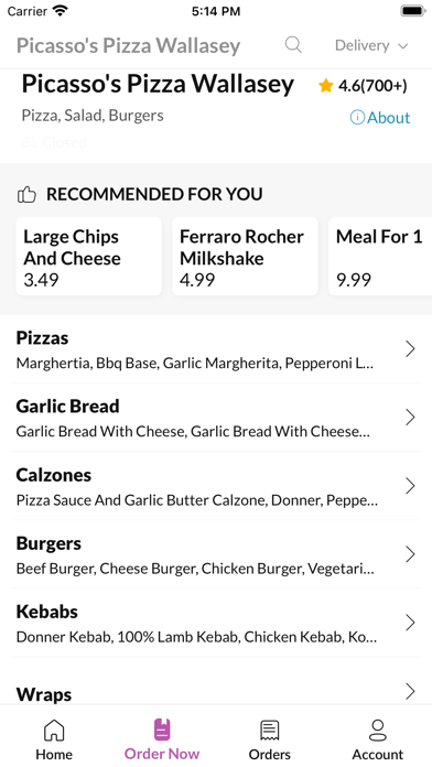 Picassos Pizza Wallasey Screenshot