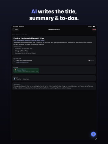 Warp Notes iPad screenshot