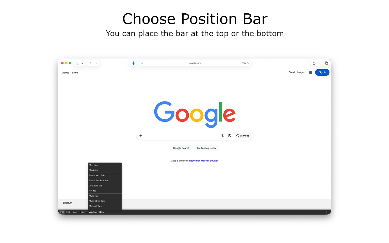 Proper Menubar for Safari