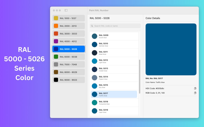 Paint RAL Number screenshot