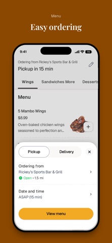 Rickey’s Sports Bar & Grill iPhone screenshot