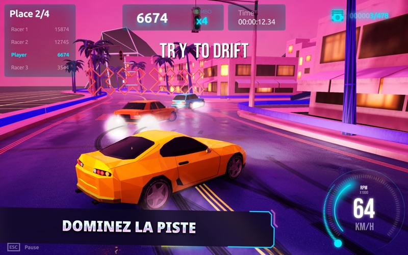 Screenshot #3 pour Driftpunk Race: Course Voiture
