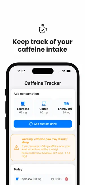 Frank's Caffeine Tracker screenshot 1