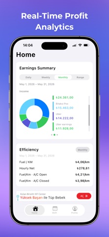 Gainer Pro: Taxi & Earnings iPhone screenshot