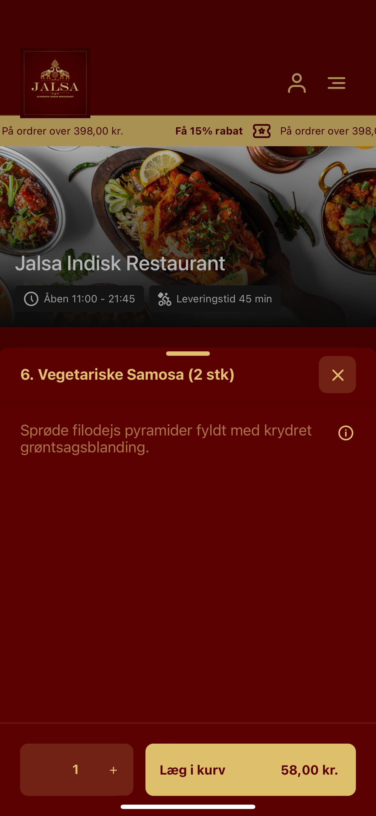 Jalsa Indisk Restaurant screenshot 4