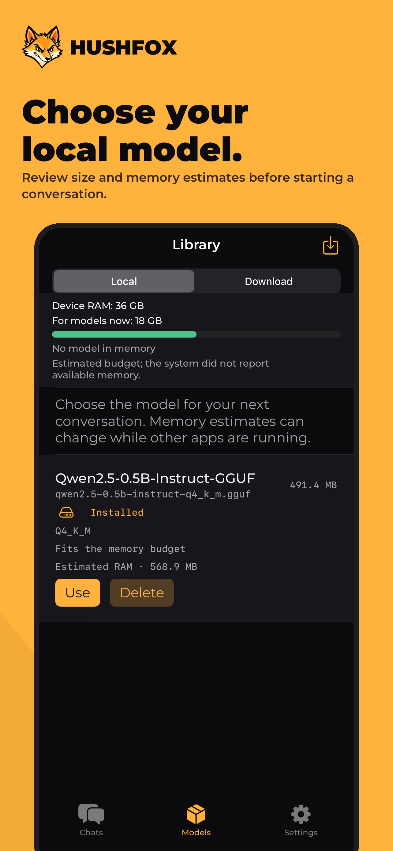 Screenshot 3 of Hushfox: Private Local AI
