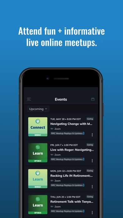 Rock Retirement Club iPhone screenshot 2 - Education app