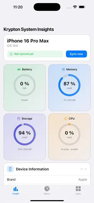 Krypton System Insights screenshot 1