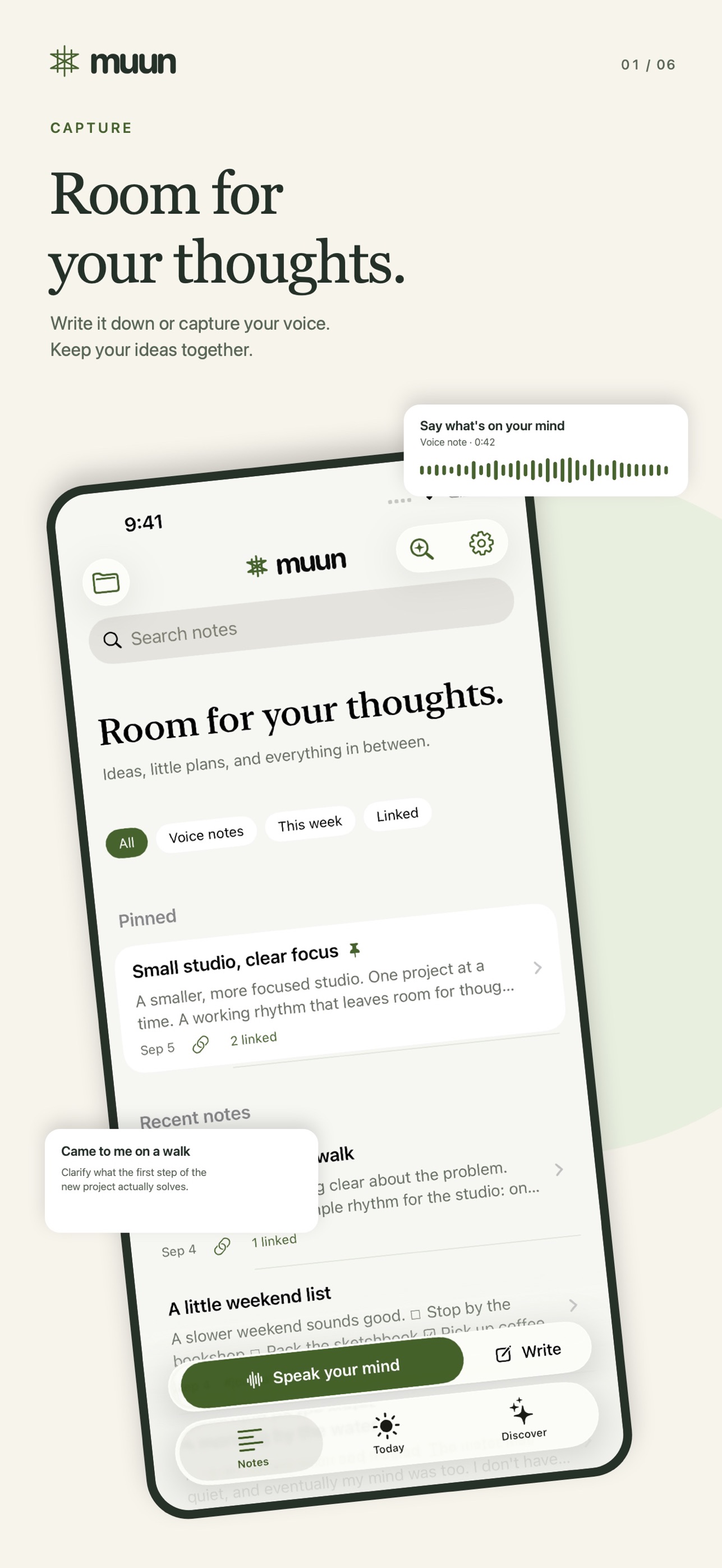 Screenshot 1 of Muun: Voice Notes & Ideas