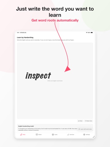 English Roots Flashcards AI iPad screenshot