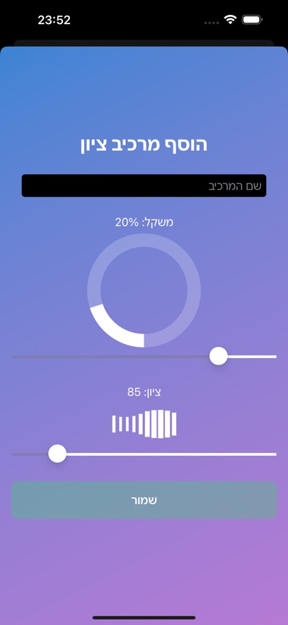 מחשבון ממוצע ציונים