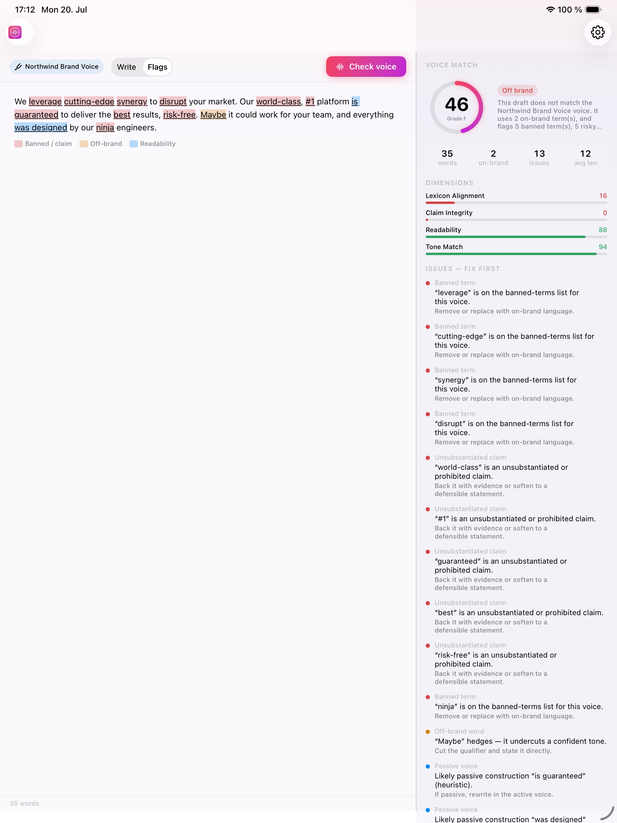 Timbre: Brand Voice Guard screenshot 2