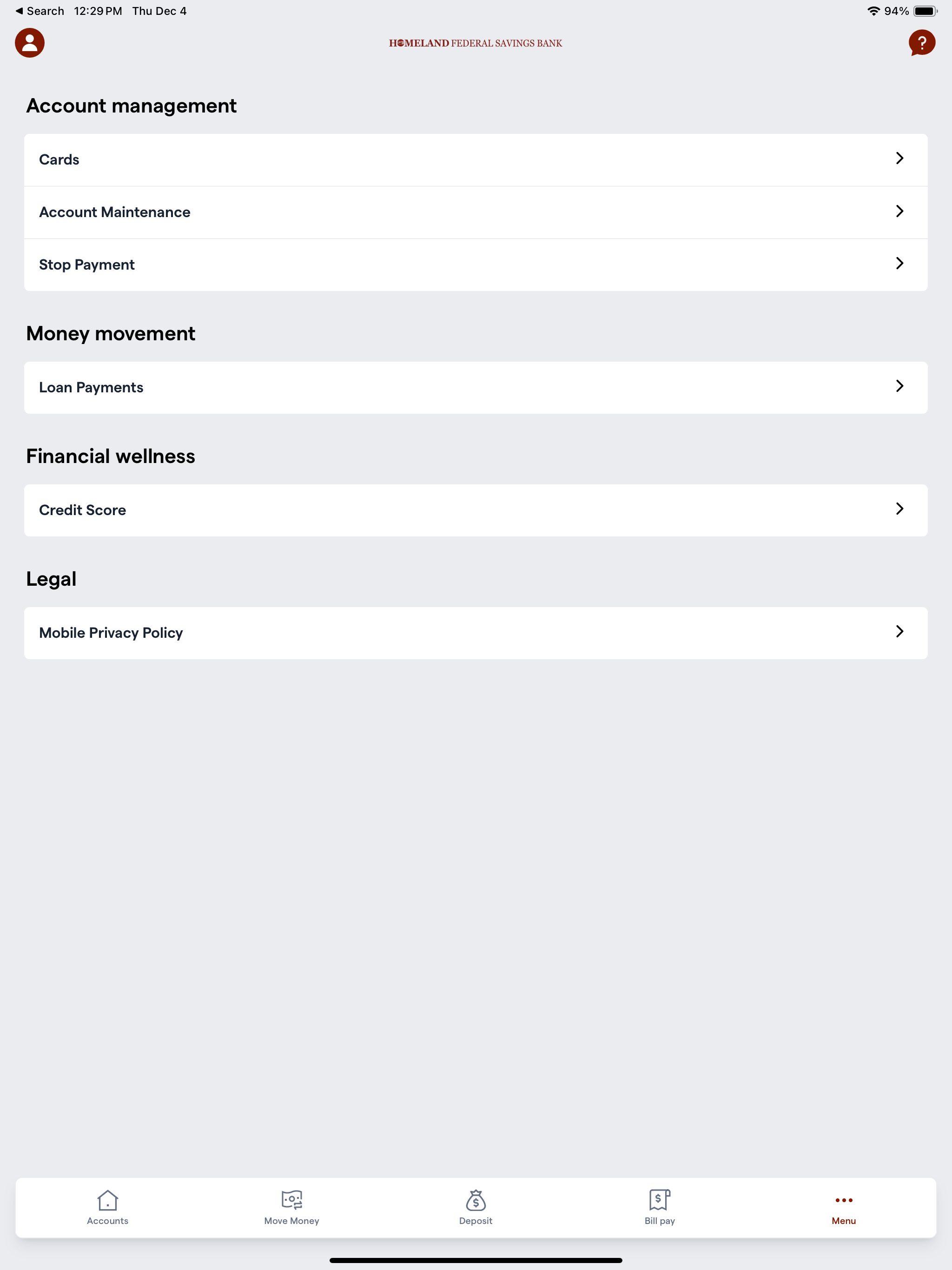 Homeland Bank Mobile screenshot 12