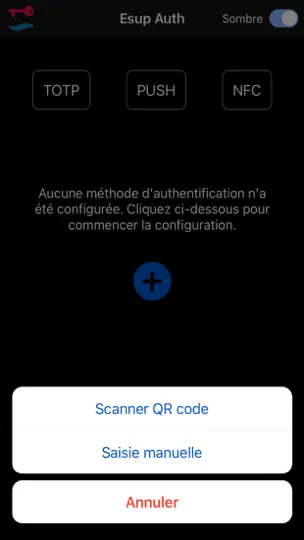 Capture d'écran de Esup Auth sur iPhone 2