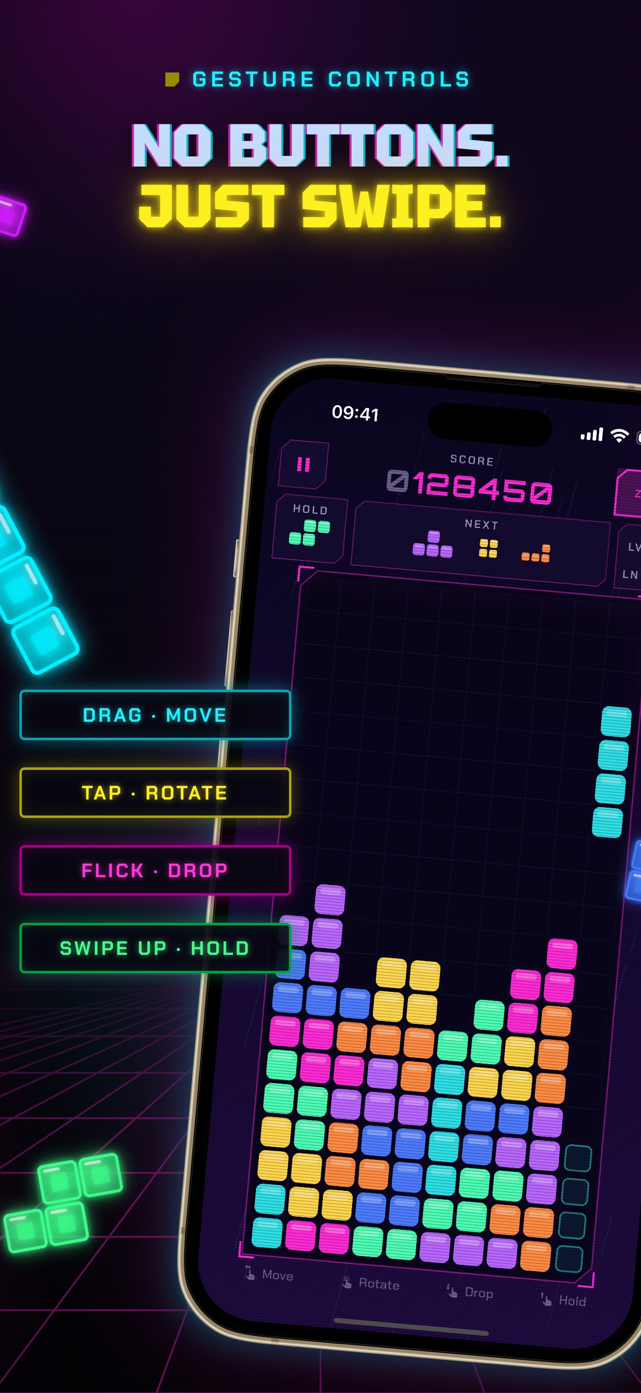 Screenshot 2 of Neon Blocks: Cyber Stack
