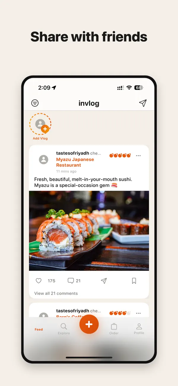 Screenshot #1 pour invlog Food