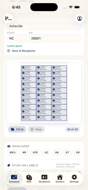 Posthaste: PWE Envelope Print screenshot 1