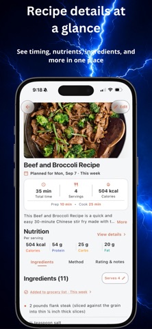 Lightning Fast Meal Planner iPhone screenshot