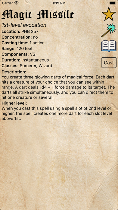 D&D Spellbook 5e screenshot