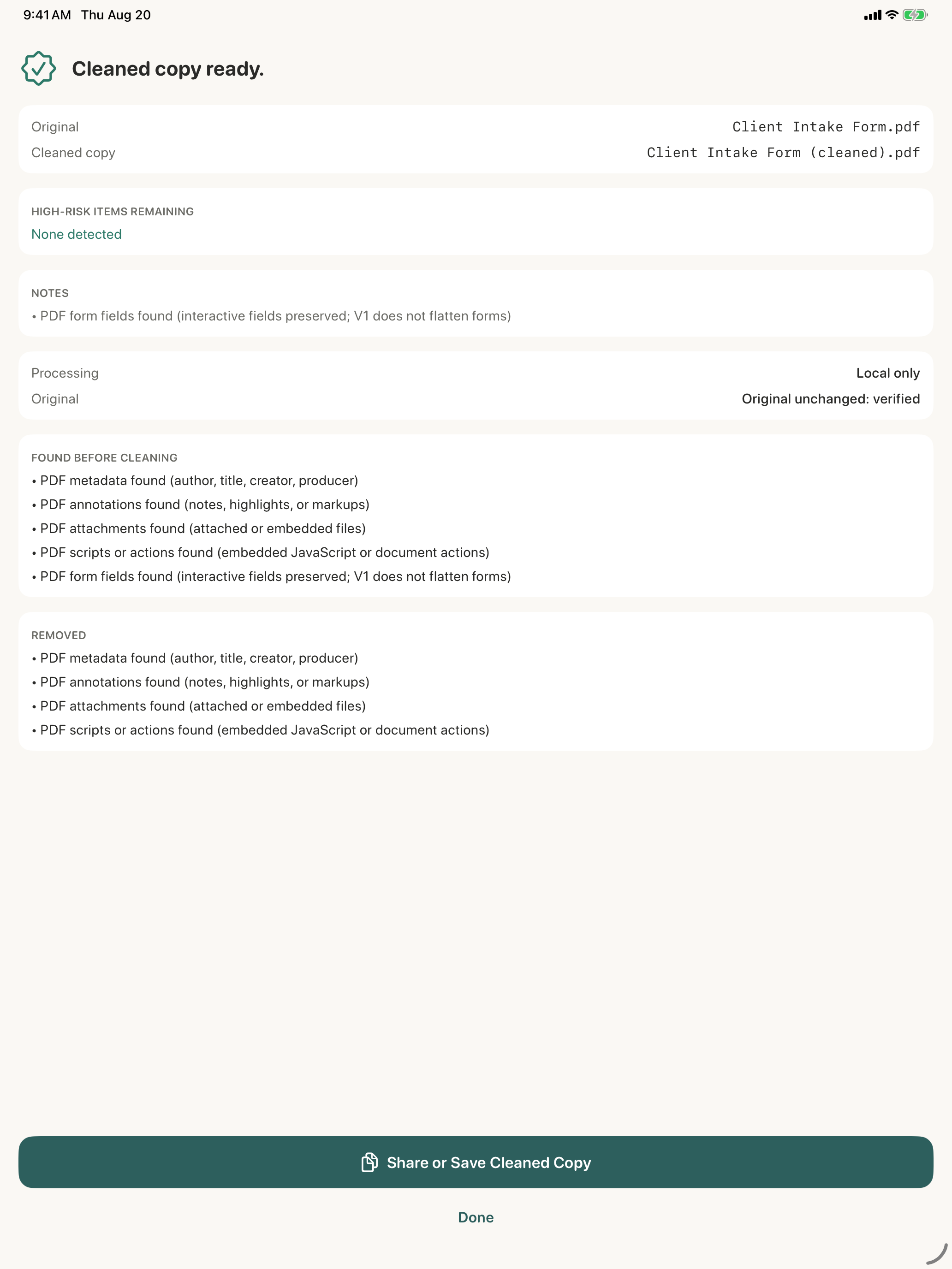 Metadata Cleaner: Word & PDF screenshot 16