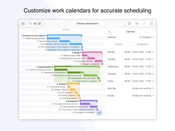 Project Office X: Gantt chart iPad screenshot