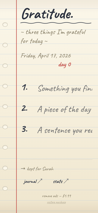 Gratitude - Three Things Screenshot 2 of 4