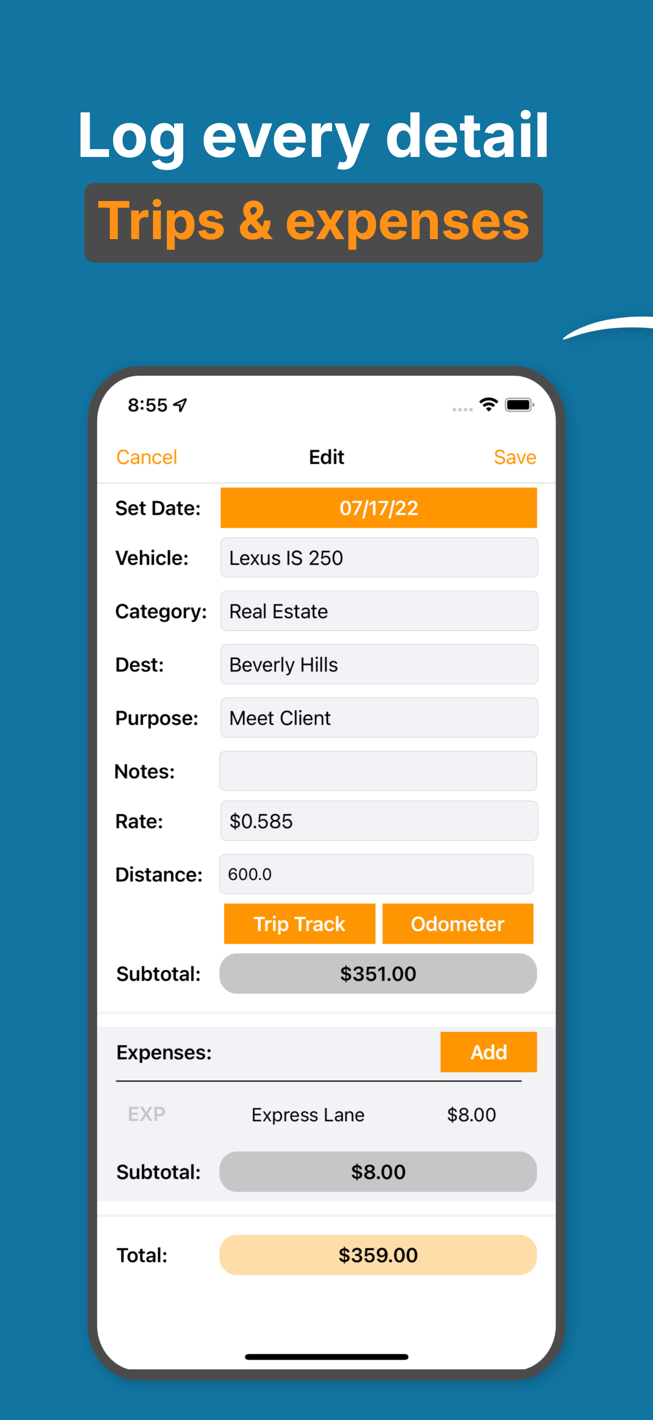 Mileage Log Trip & Tax Tracker screenshot 3