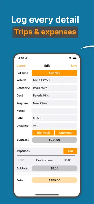 Mileage Log Trip & Tax Tracker screenshot 3