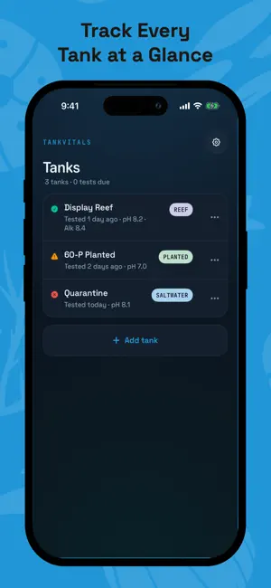TankVitals - Aquarium Log screenshot 1