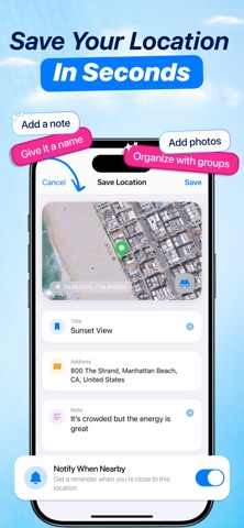 Pinny: Save Places & Routes iPhone screenshot