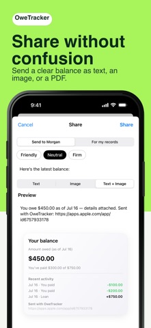 IOU - OweTracker screenshot