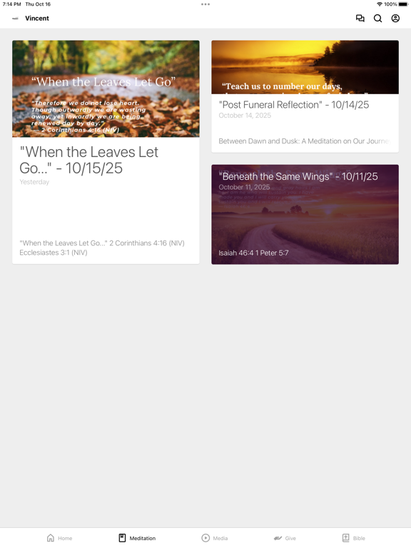 Vincent Church iPad screenshot 2 - Education app
