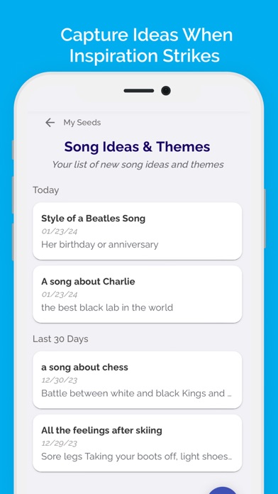 Screenshot 2 of Songwriting Notebook App