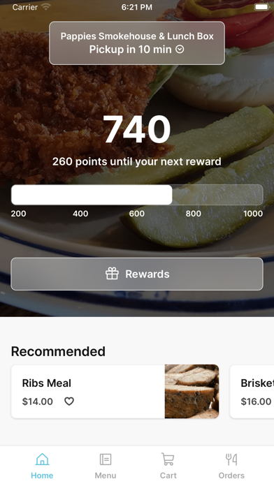 Pappies Smokehouse iPhone screenshot 1 - Food & Drink app