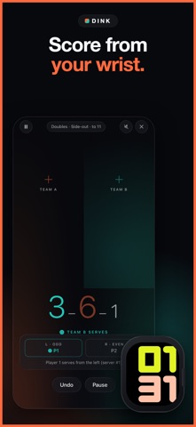 Pickleball Score Keeper Dink iPhone screenshot