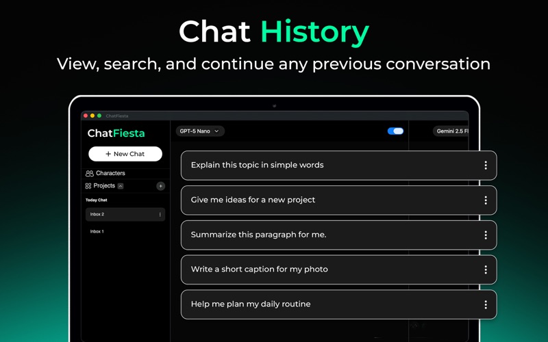Chat Fiesta: Ask AI Anything iPhone screenshot