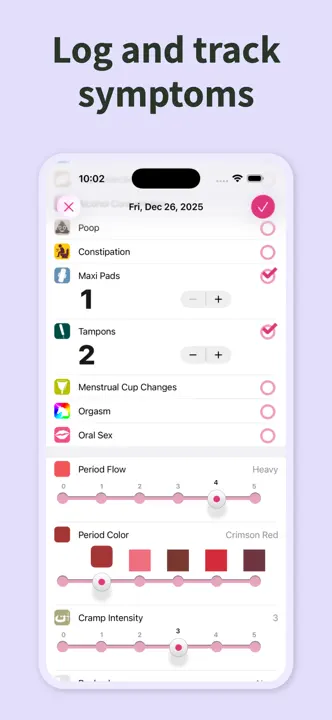 Period Tracking Calendar : capture d’écran 4 sur 8