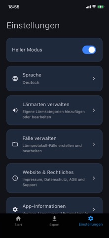 Lärmprotokoll Professional screenshot