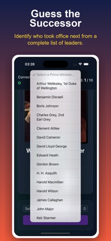 UK Prime Ministers Timeline iPhone screenshot