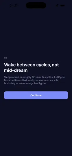Captura de pantalla de LullCycle: Sleep Cycle Alarm en iPhone 2